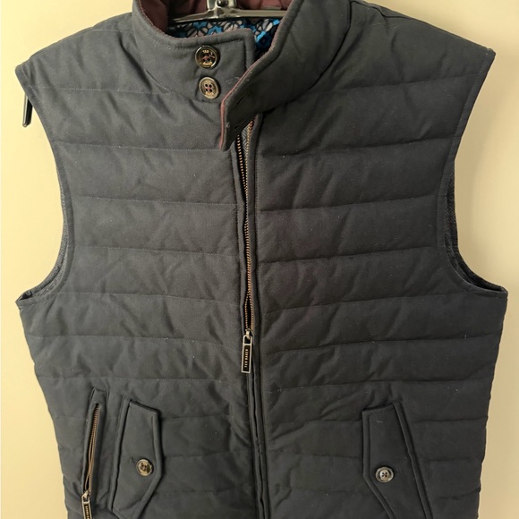 Ted Baker Other - Ted Baker Dylan Navy Blue Quilted Vest - Pattern Lining Like New Size 3 Medium